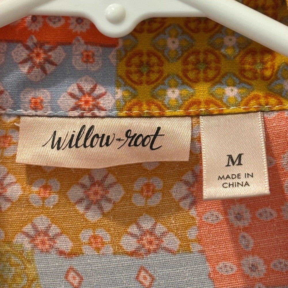 Willow Root Colorful Patchwork Casual Button Down… - image 2